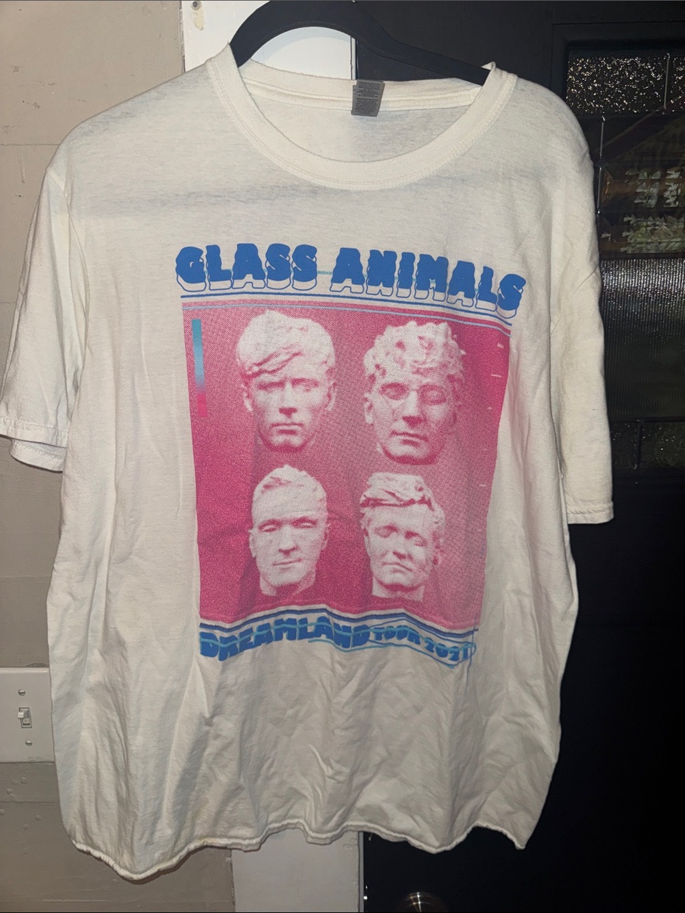 Glass Animals White Graphic Tee - Pink & Blue Print 2021 Dreamland Tour XL